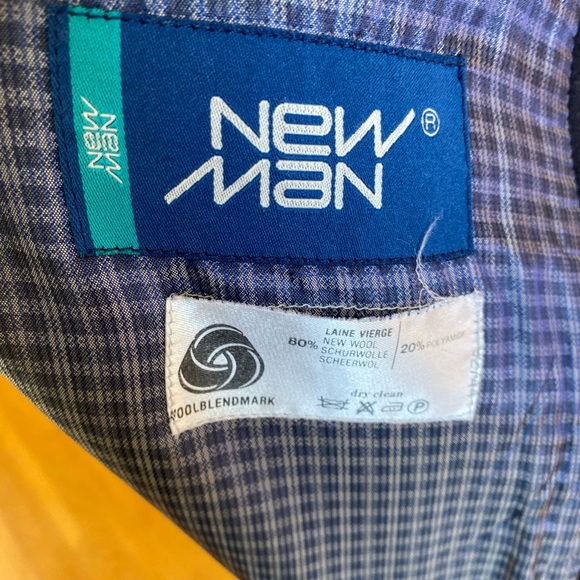 Vintage Pea Coat Mens Blue Wool Single Breast Button Lined Navy Jacket - Picture 2 of 2